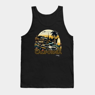 California Sunset Boulevard Rhapsody: L.A.'s Retro Allure- American Vintage style USA State Tank Top